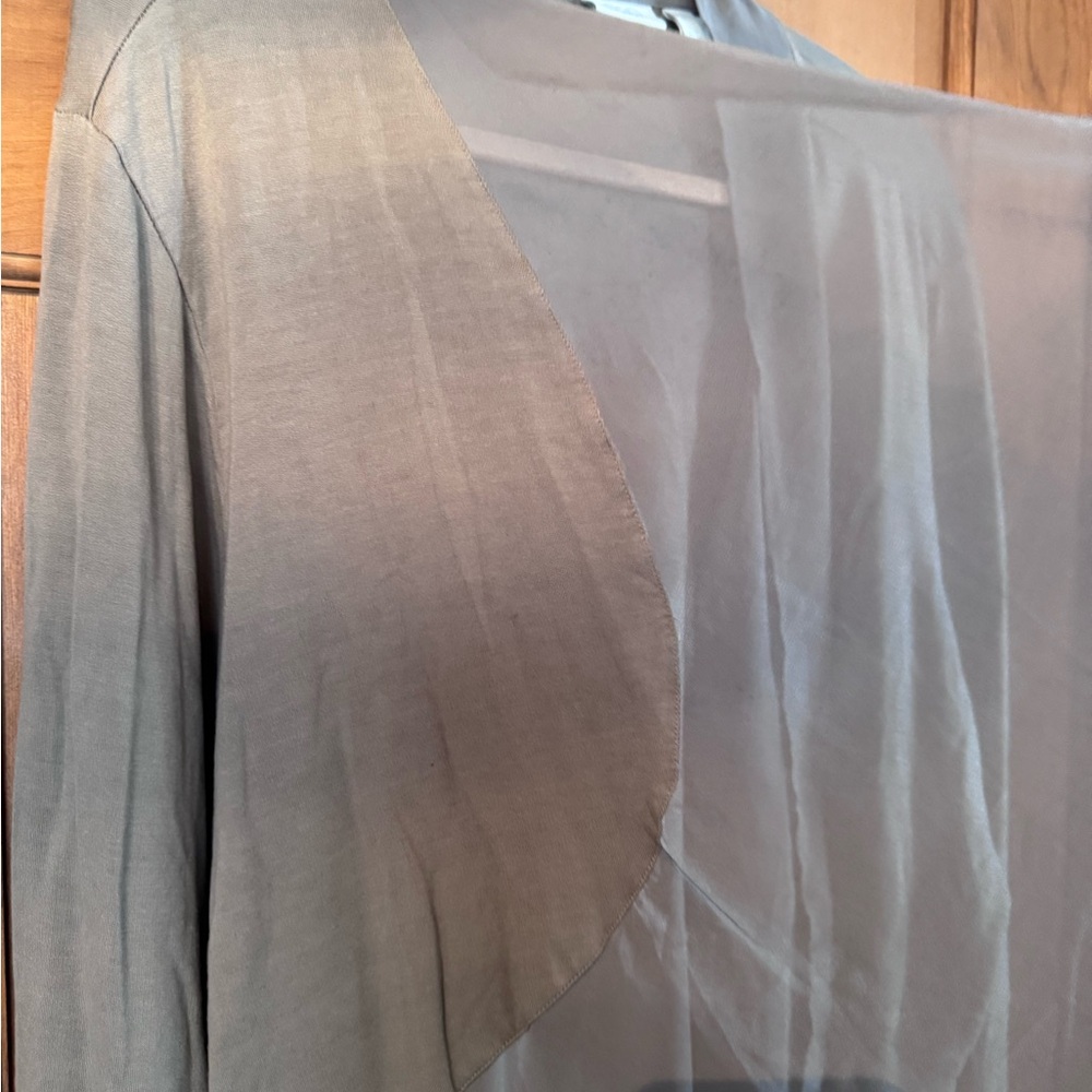 LOGO Lounge by Lori Goldstein Chiffon Cascade Cardigan with Tie Detail 3X - Picture 8 of 16
